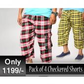 PACK OF 4 CHECKERED SHORTS